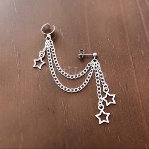 New Unworn Dangly Stars Ear Cuff Earring